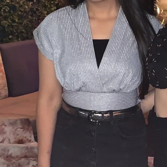 Zara Shimmer Tie Around Top - Picture 2 of 6